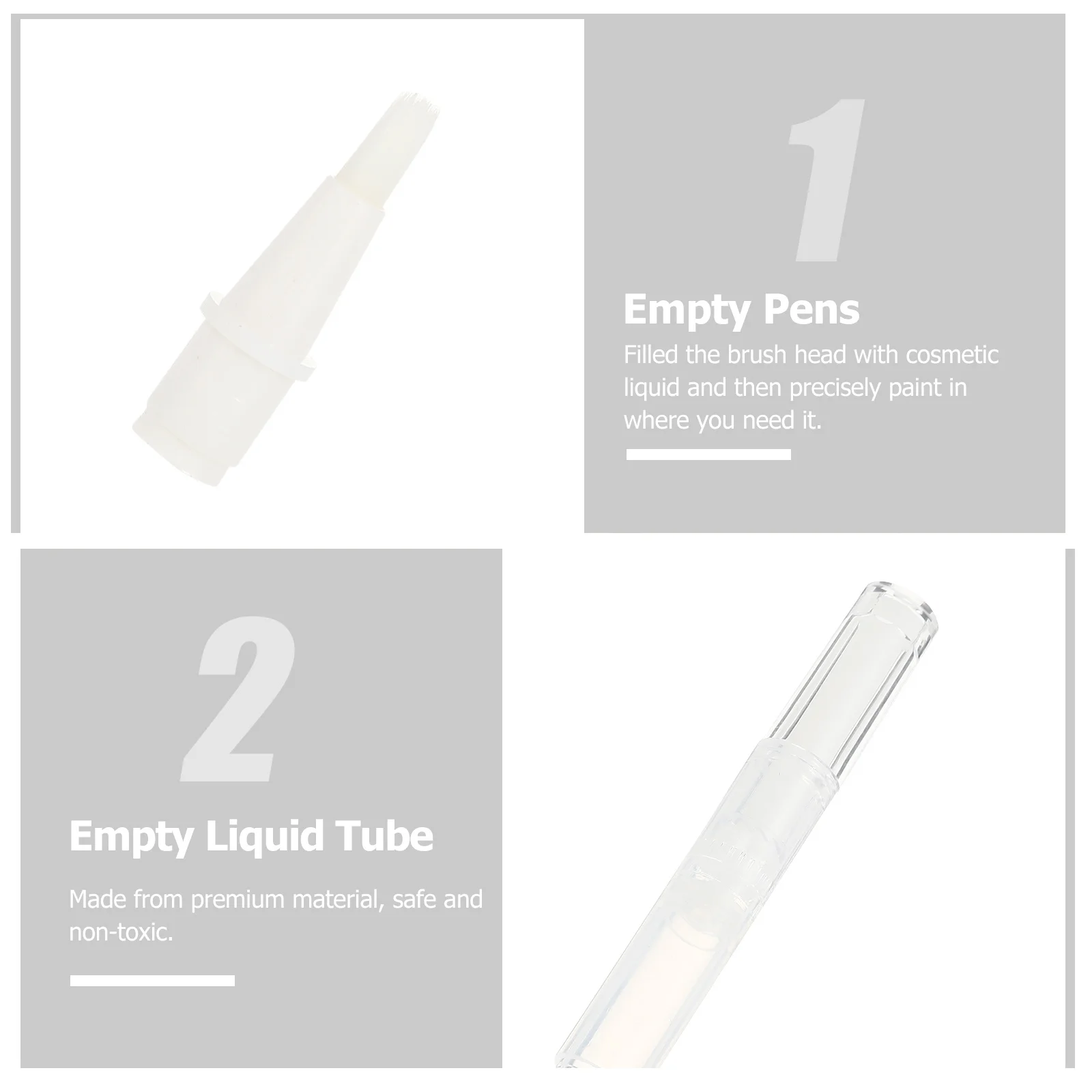 10 Uds. Tubo líquido vacío transparente, bolígrafo de aceite para uñas, punta de cepillo, aplicador de brillo de labios para aceites esenciales de esmalte de uñas