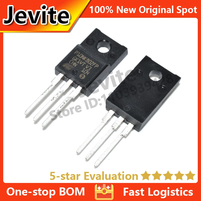 Jevite 100% New Original electronics Controller 5-10 units/lote P10NK80ZFP STP10NK80ZFP TO-220 800V 9A MOSFET transistor