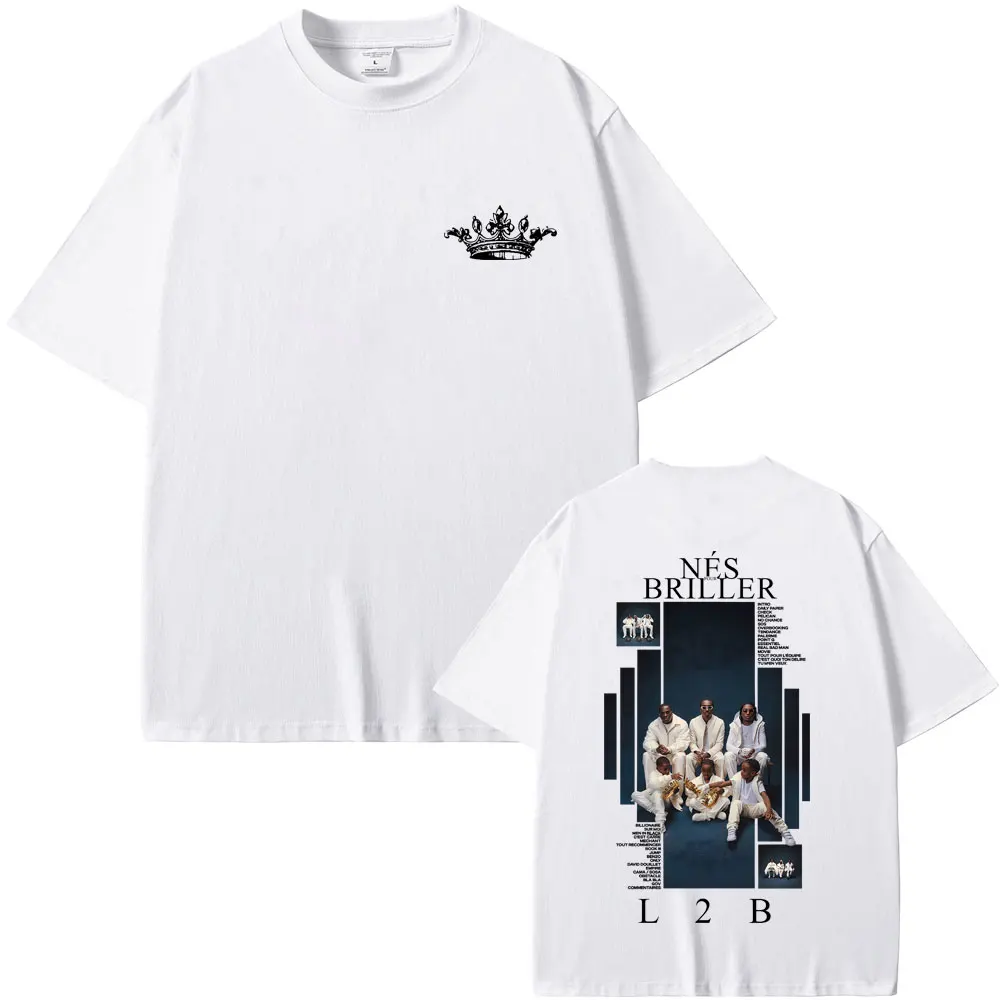 Camiseta gráfica del rapero L2B Nes Pour Briller para hombre y mujer, camiseta de música Pop a la moda de Hip Hop, camisetas Vintage informales de algodón para hombre