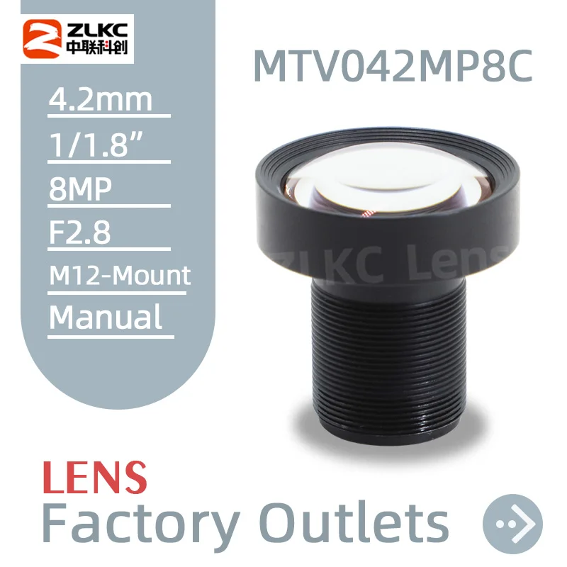 ZLKC M12 lens 4mm wide-angle lens 1/1.8