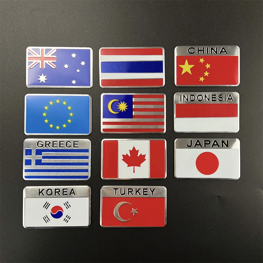 Aluminum National Flag Car Sticker For Lexus ES250 RX350 330 ES240 GS460 CT200H CT DS LX LM LS IS ES RX GS GX-Series