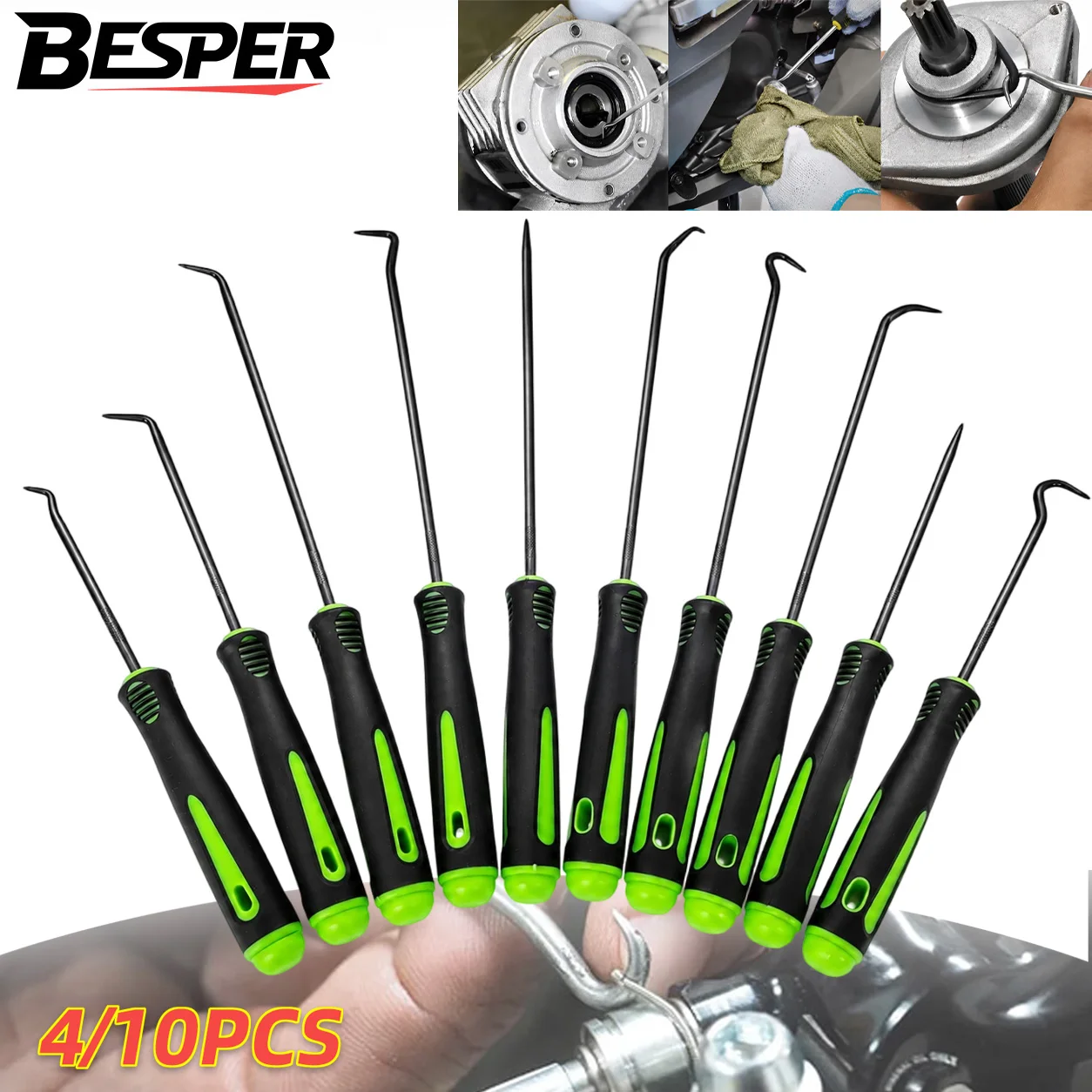 Conjunto de chave de fenda para vedação de óleo de carro, 4/10 peças, gancho de remoção de mangueira, extrator de junta de vedação o, ferramentas de reparo de ganchos, artesanato, ferramenta manual