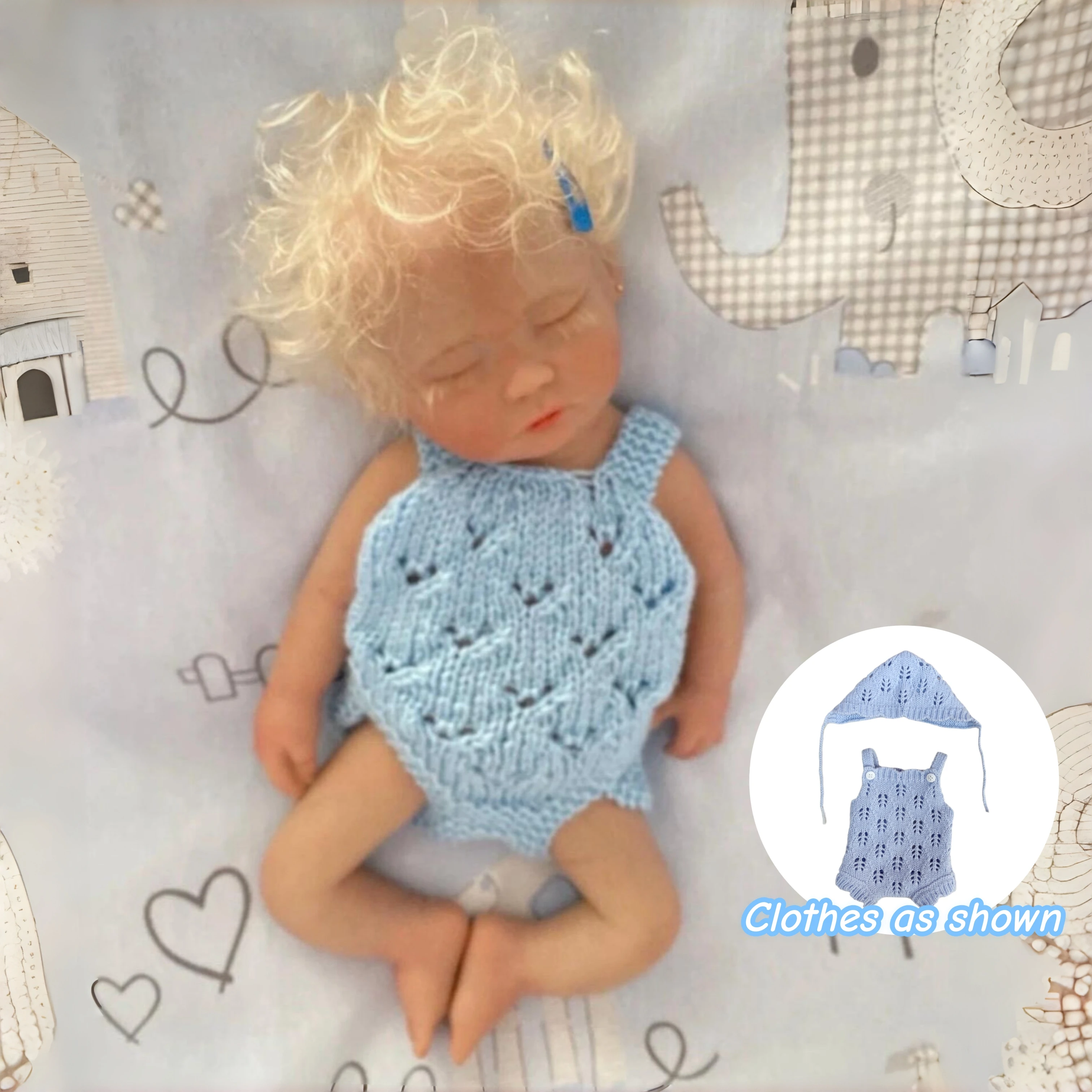 

13 Inch Can Open Mouth Silicone Reborn Baby Doll Handmade Lifelike Newborn Girl with Rooted Hair For Children Birthday Gifts