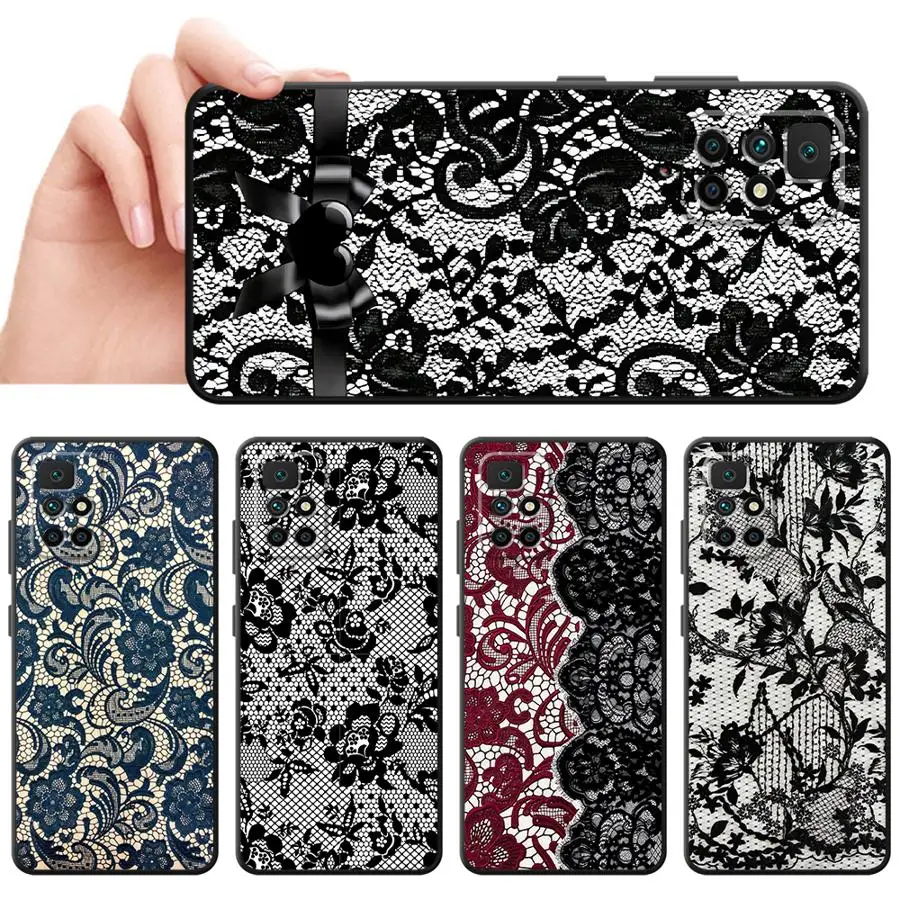 Case for Xiaomi Redmi 12C 9 13C 10 A3 A5 A1 A2 Plus K40 K80 Pro 14C A4 Funda Phone Cover Lace Flower view 2