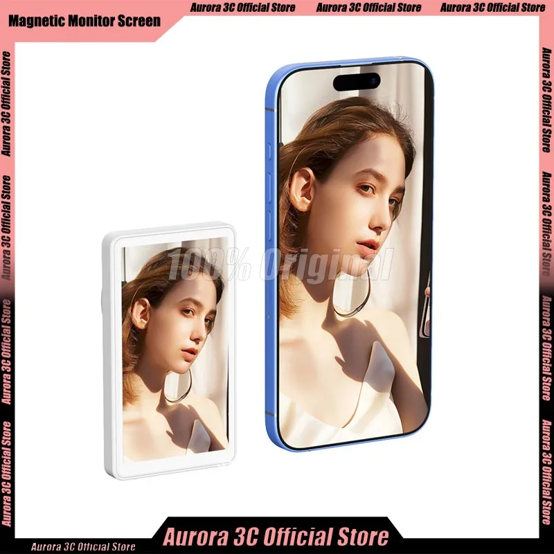 

Magnetic Selfie Display Screen Vlog Self Timer Monitor Screen Vlog Photo Live Streaming For IPhone 14 15 16 Pro MAX Custom