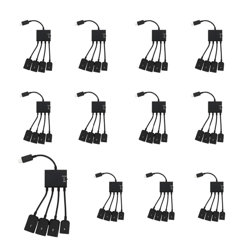 

4-портовый концентратор Micro USB 2.0 4-в-1 OTG-концентратор, кабель-адаптер питания для телефона Android, планшетного ПК