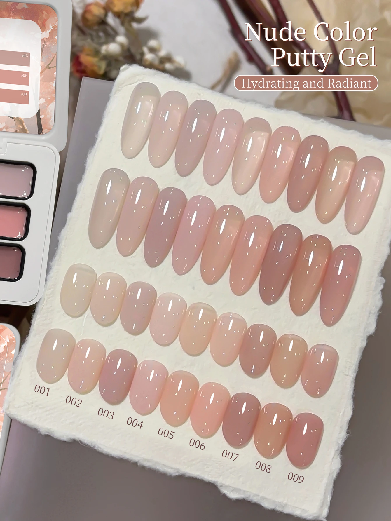 

9 Colors Pink Patting Glue Smudge Canned High Saturation Popular Semi-Solid Nail Polish Glue Nail Salon Special