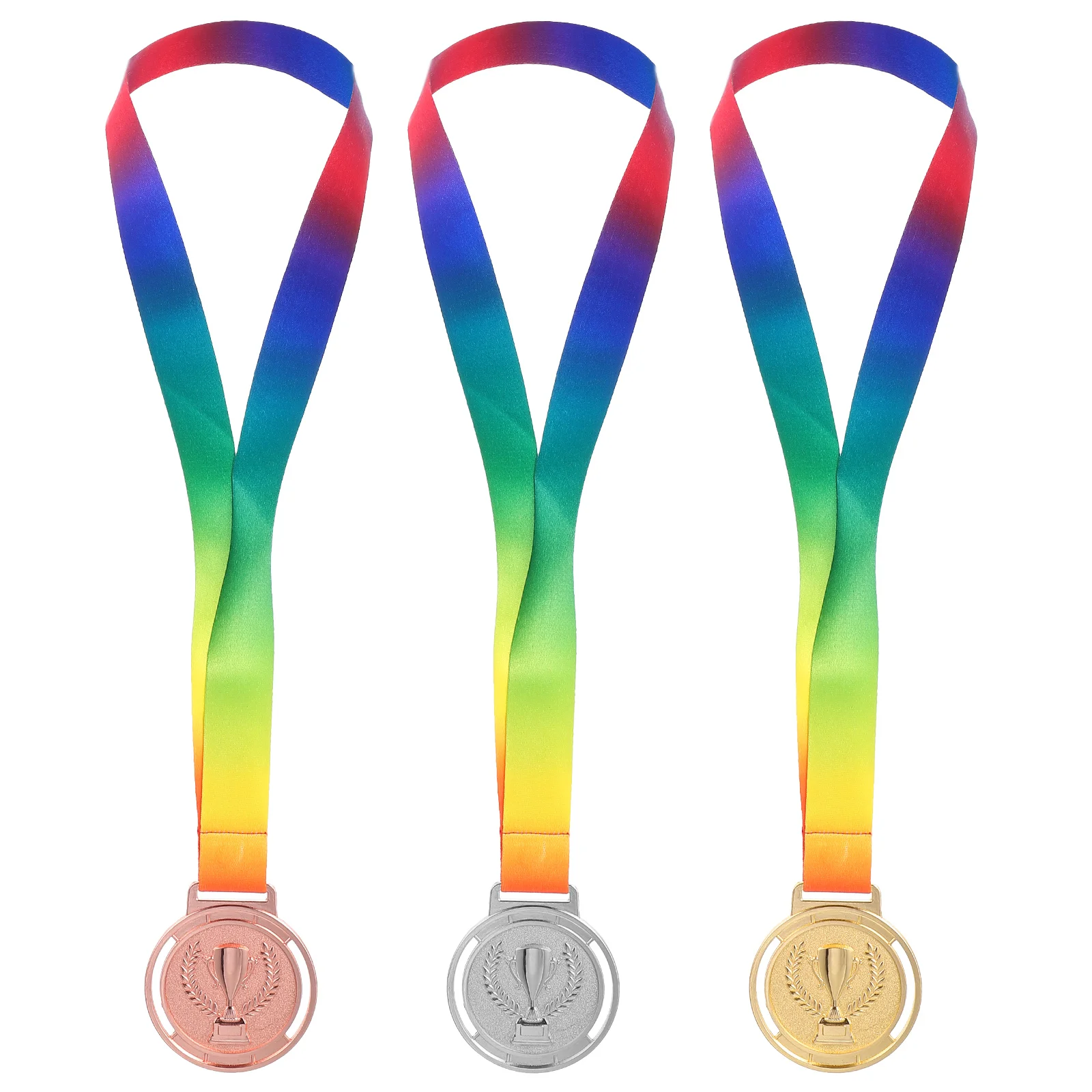 3 Pcs Metal Award Medals Sturdy Sports Game Competition Trophy Student Event Gifts Success Achievement Medal