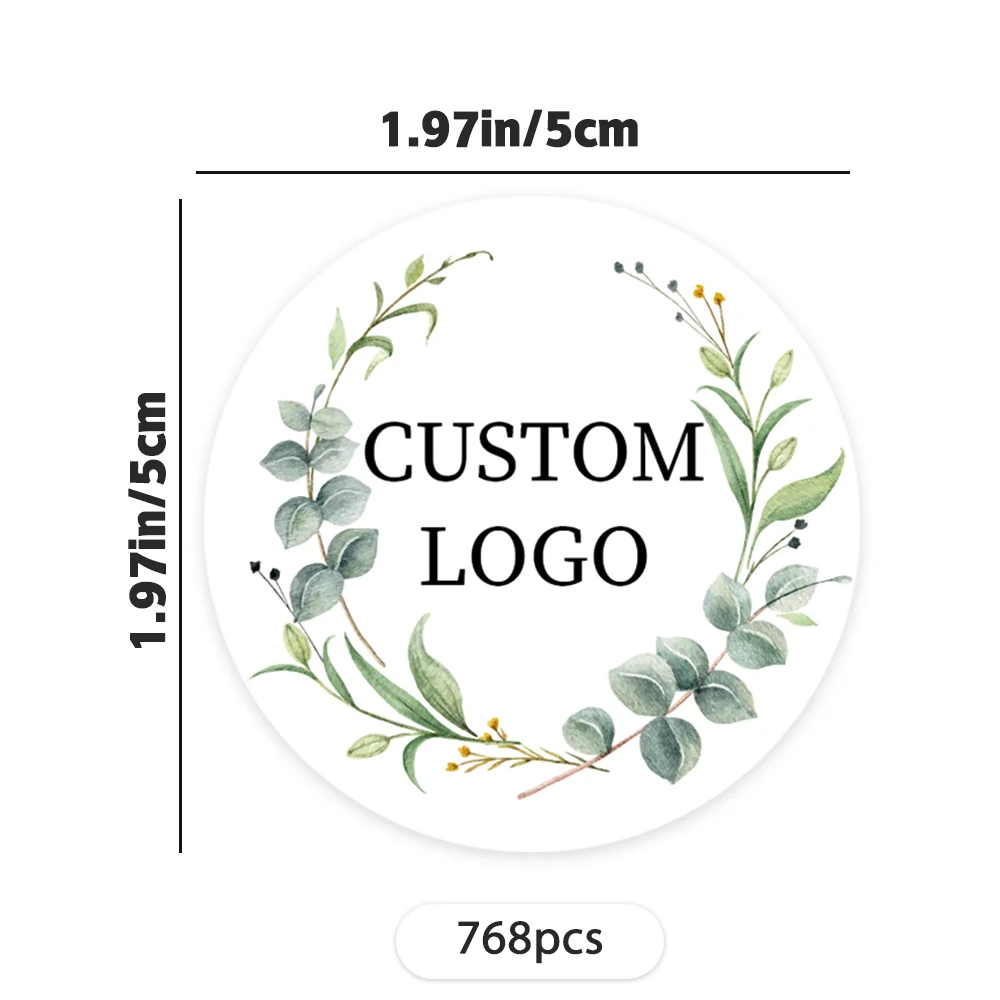 768pcs custom stickers /2in/LOGO/ Wedding/Business/birthday/packaging seal/personalized stickers, custom pictures, waterproof