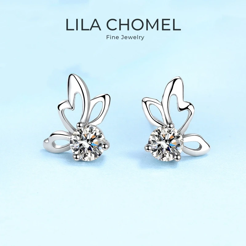 

Lover Valentines Day 18K White Gold Daughter Birthday Gift 0.3/0.5CT VVS D Color Moissanite Diamond Women PT950 Wedding Earrings