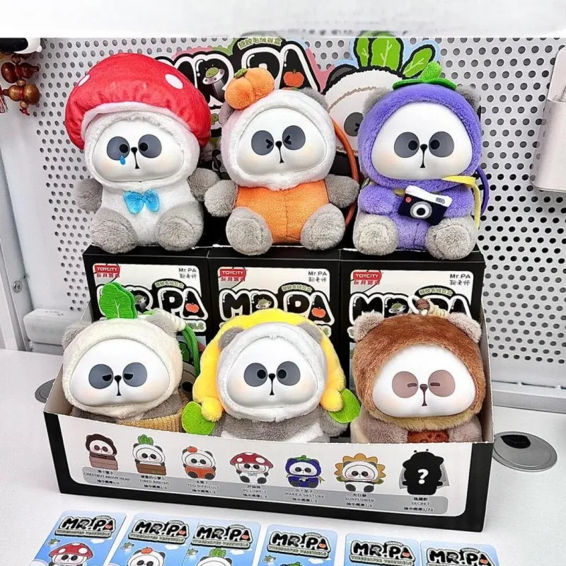 Mr.pa-Anime Plush Blind Box com Caixa Misteriosa, Cartoon Panda Toy, Surprise Box, Decor Ornament, Plush Toy, Escaped Vegetables Series