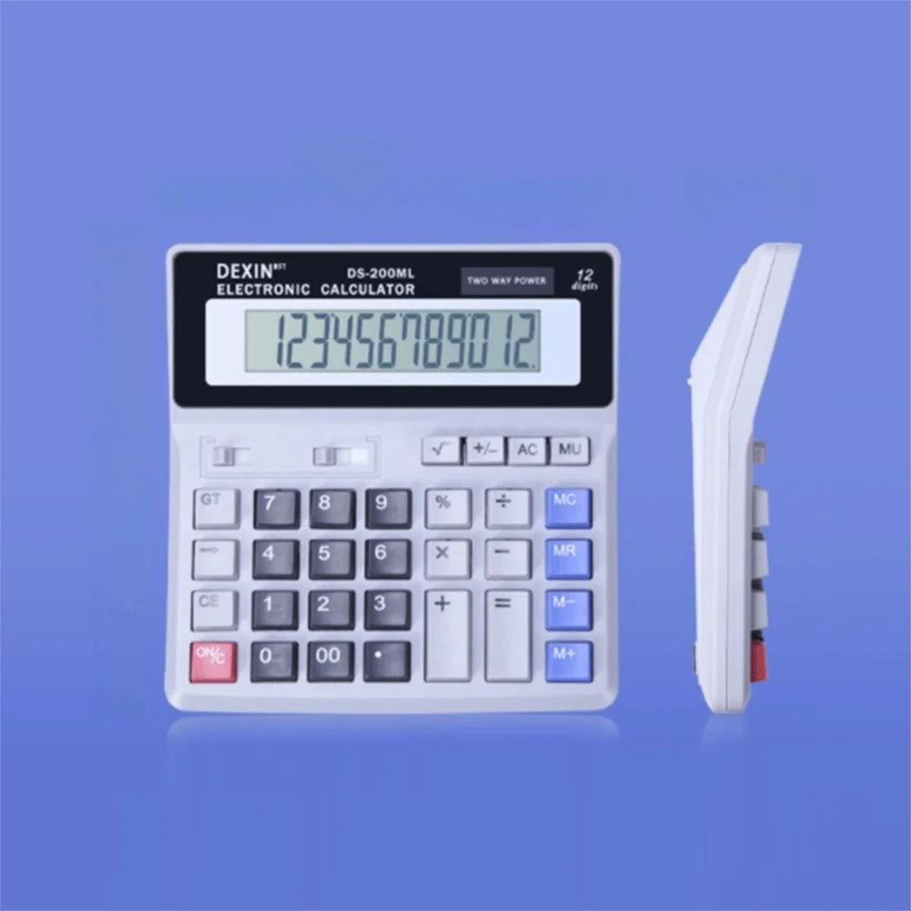ABS Desk Calculator 12 Digit LCD Display Battery Supply Financial Calculator Practical Anti Slip Bottom Desktop Calculator