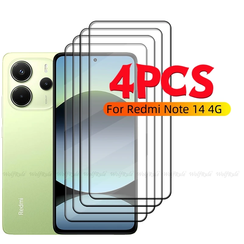 1/2/3/4 шт. полное стекло для Redmi Note 14 4G стекло Redmi Note 14 4G закаленное стекло Защитная пленка для экрана Xiaomi Redmi Note 14 4G