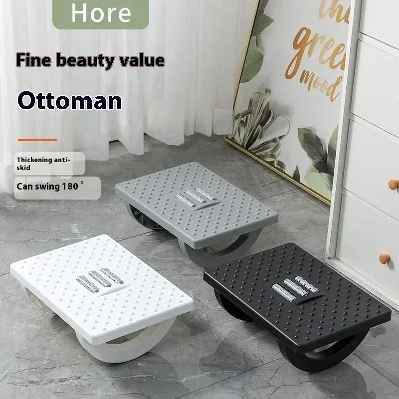 Portability Foot Rest Under Desk Footrest Ergonomic Foot Stool With Massage Rollers Foot Rest Foot Massage Footstool Shake image 3
