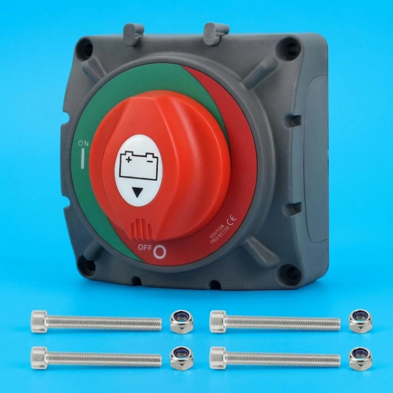 

Battery Disconnect Switch 2-Position Rotary Battery Switch Electrical Component Square Easy Installation for RV, Car