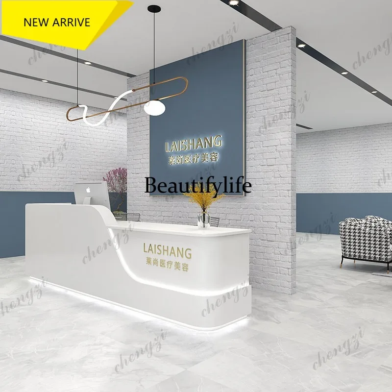 L181 Front desk company creative clothing store checkout page simple dance studio reception desk beauty salon bar