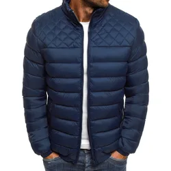 New Lightweight Winter Cotton-padded Jacket for Men, Korean Version of Solid Color Casual Collar Zipper Cotton-padded Jacket