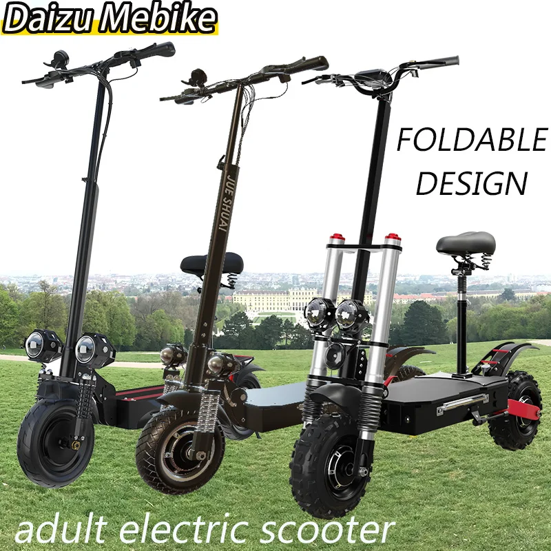 

Dual Motor 26AH Lithium Battery Electric Scooter 11'' off-road Tire 55-85KM/H High Speed E-Scooter Powerful for Adventure Adult