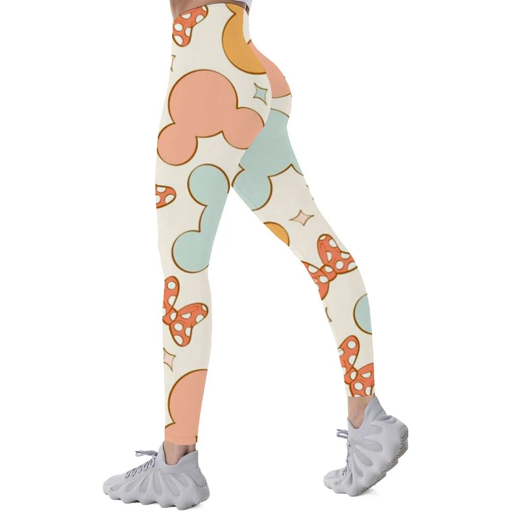 3D 인쇄 레깅스 푸시 업 레깅스 스포츠 여성 피트니스 러닝 바지 만화 미키 마우스 인쇄 스타일 소녀 레깅스 ﻿