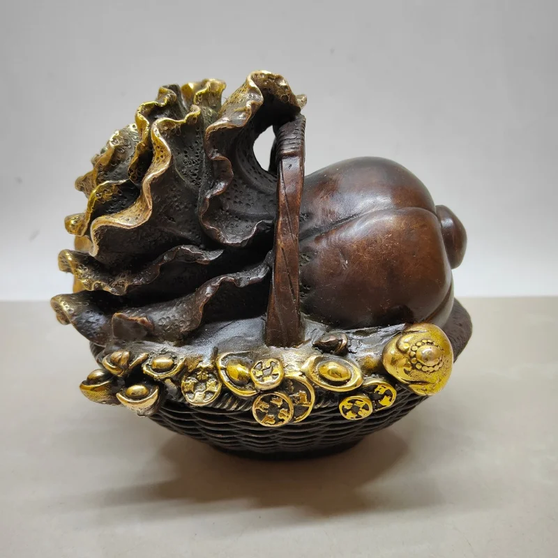 Antique Collection: -Bringing Cabbage Ornament, Purple Copper Gilt Wealth Decoration