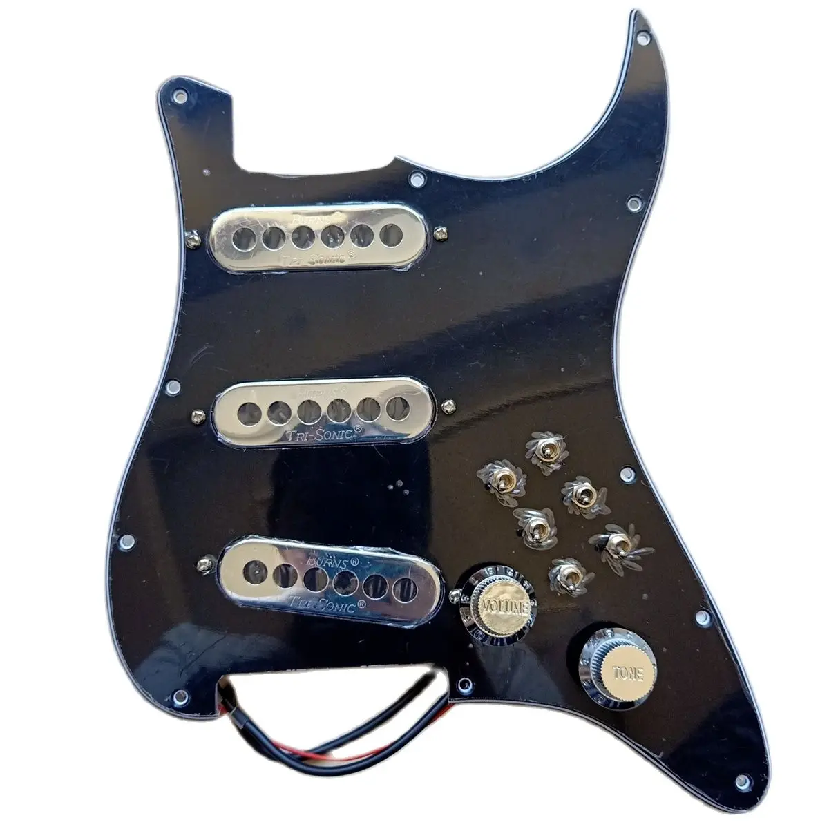 

Под заказ ST Pickguard Лондон бернз винтажный мини три-звуковой хромированный пикап 6 одиночный выключатель 1 комплект жгут проводов для гитары