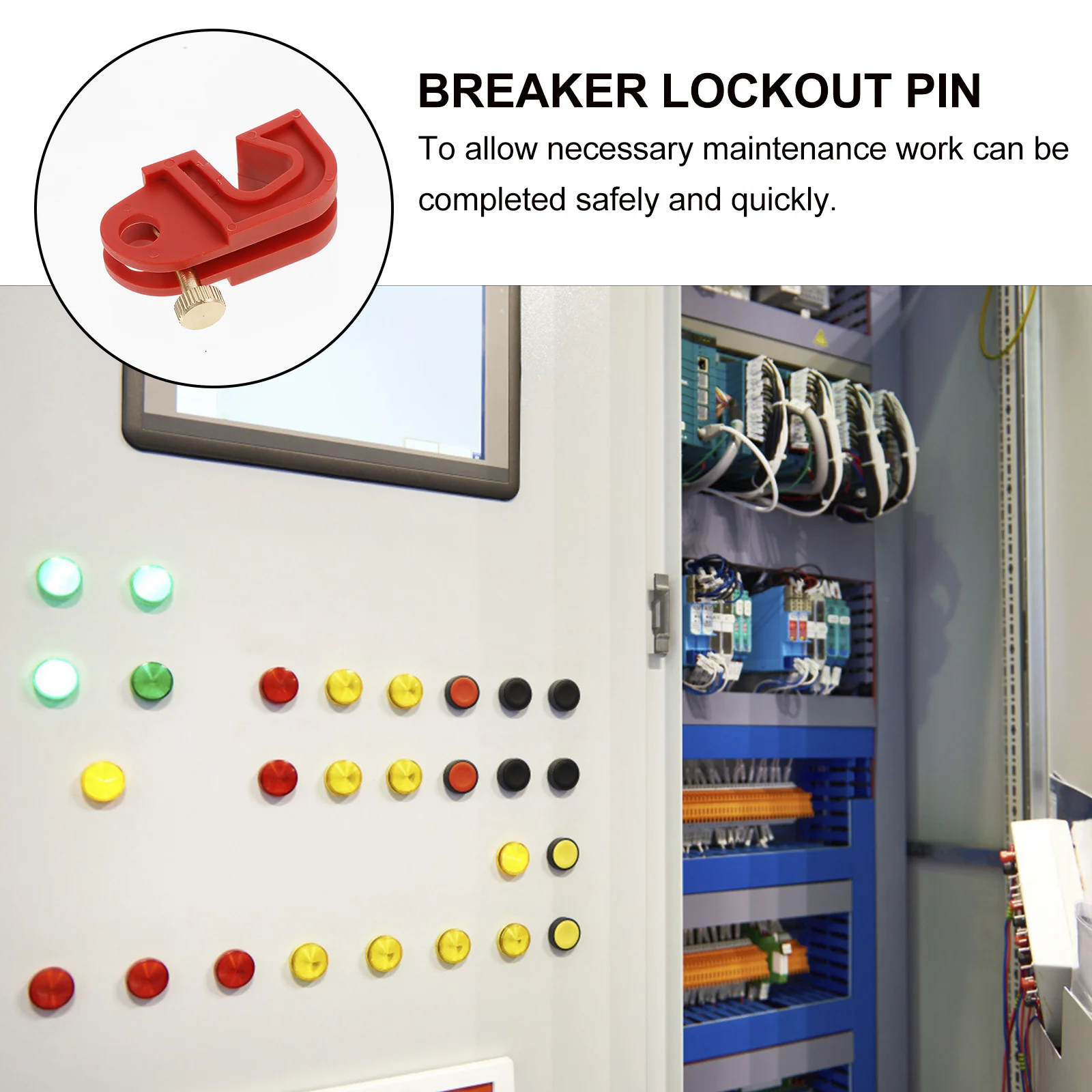 

Circuit Breaker Lockout Safety Buckle Durable Practical Pa Nylon Clamp for Miniature Pin-Out Breakers Maintenance Locking Buckle