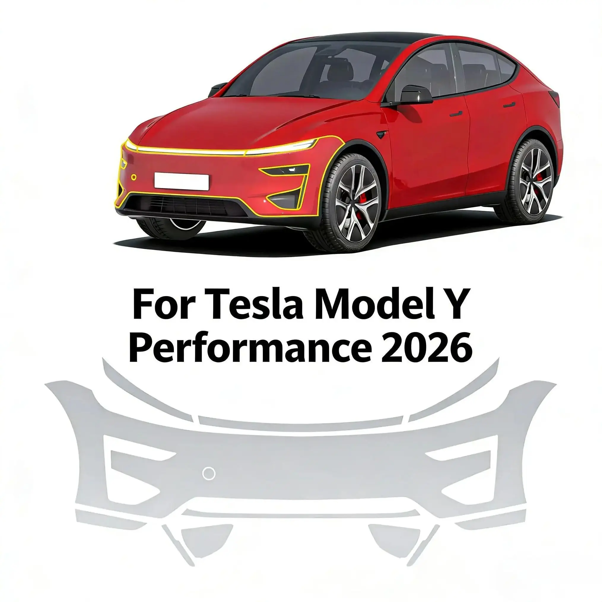 

Защитная пленка из ТПУ для Tesla Model Y Performance 2026-UP, самовосстанавливающаяся, прозрачная, предварительно вырезанная, PPF, для кузова, устойчивая к царапинам