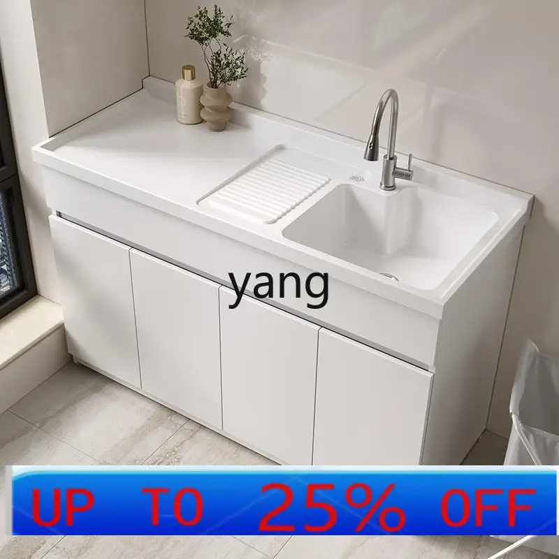 LH honeycomb aluminum balcony laundry cabinet combined wash basin integrated basin laundry pool table