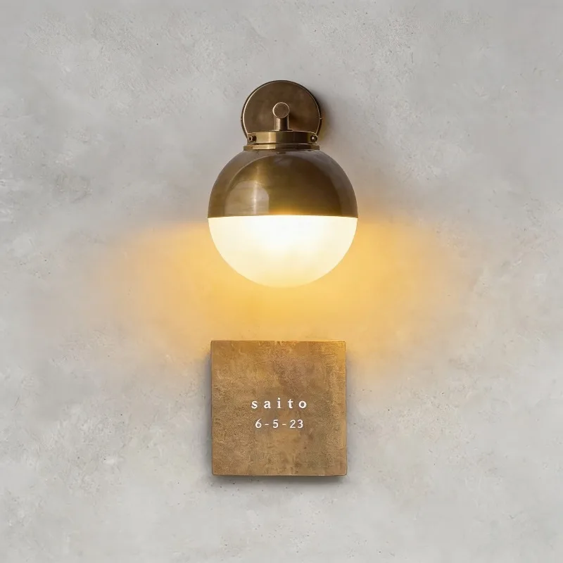 Outdoor Courtyard Aisle Exterior Wall Lamps Waterproof Doorway Wall Light Japanese All-copper Bedroom Bedside Entrance Sconces