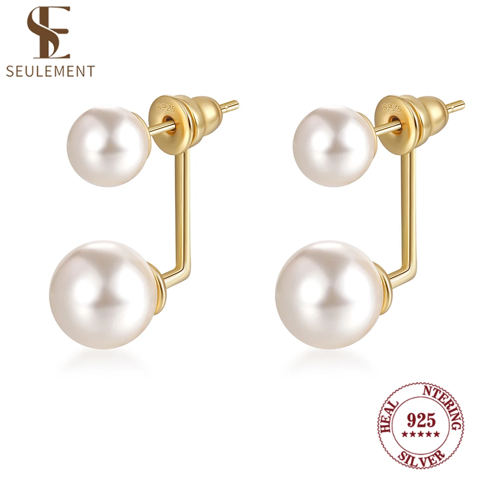 

Seulement 925 Sterling Silver Jewelry Femals Fashion Elegant Tiny Pearl Stud Earrings Gift for Women Teens Lady Fine Jewelry