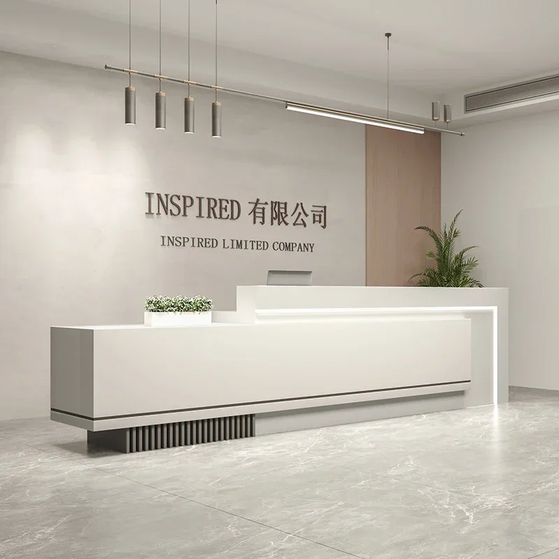 Furniture Luxury Beauty Center Reception Restaurant Aesthetic Counter Desk Long Front Clothes Receiption Lectern Simple Salon