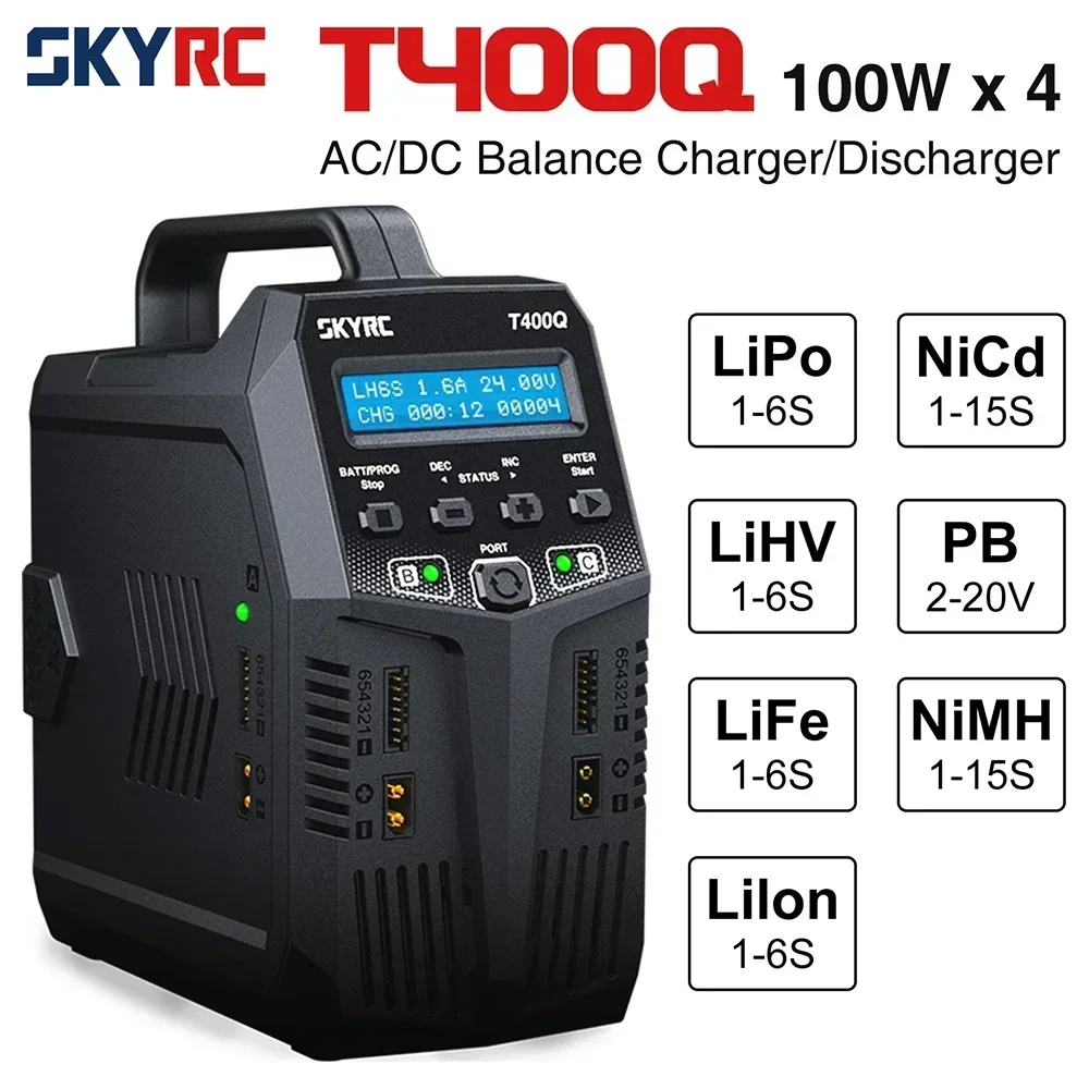 Skyrc T200 T400 T100 Lipo AC/DC battery charger, Traxass Airsoft drone RC dual balanced unloader, fast charging battery charger