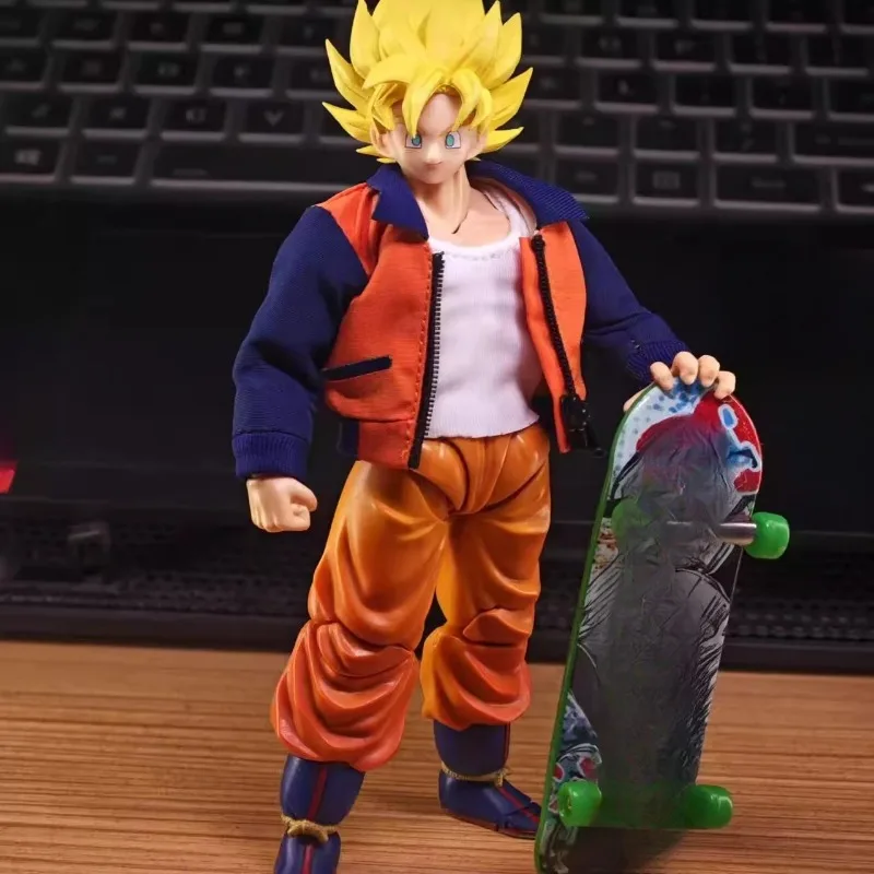 

In Stock 1/12 Scale Toys Full Power Goku Tangerine Jacket White Vest Doll Clothes Model Fit 6'' Dragon Ball Goku Action Figures