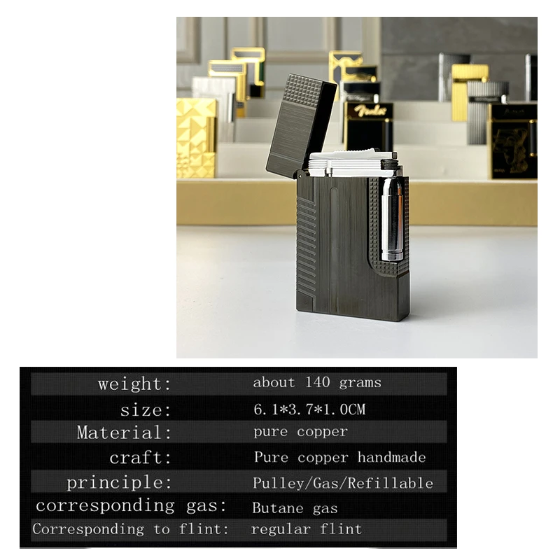 New commemorative edition single and double flame luxury lighter Ping Sound natural paint cigarette smoking butane lighter 18127