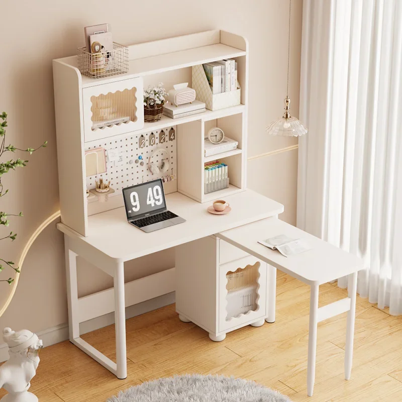 

Folding lamp retractable corner desk computer rotating bookshelf integrated bookcase dresser bedroom student study table