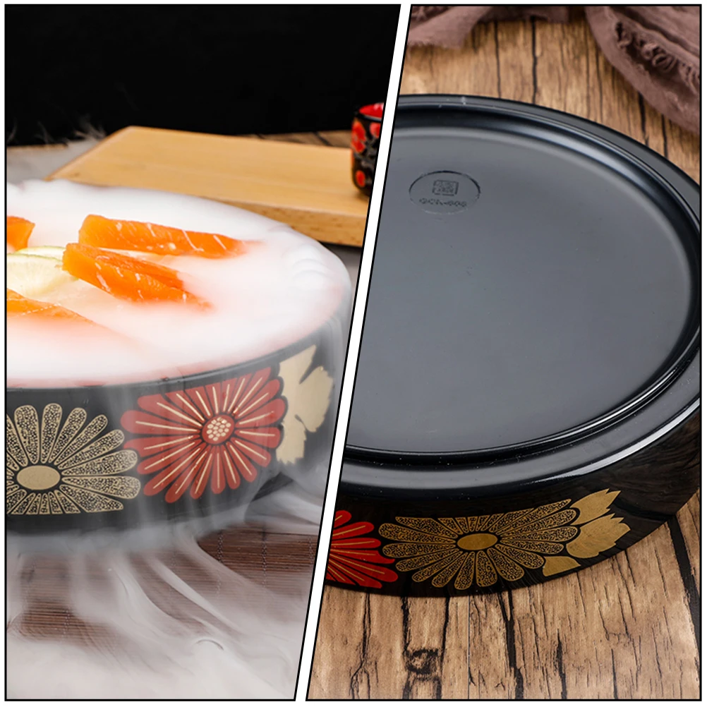 

Sushi Plate Round Platter Sashimi Boat Shape Serving Dish Abs Trays Party Creative Barrel Food Storage Kitchen Practical Easy