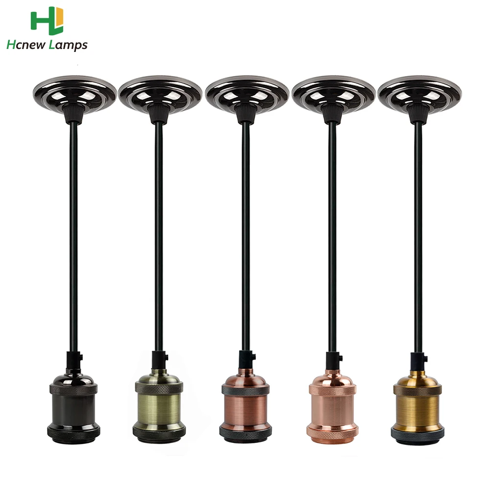 E27 Vintage Metal Pendant Light Base 1M Modern Industrial Pedant Light 220V for Home Corridor Studio Office Bedroom Hanging Lamp