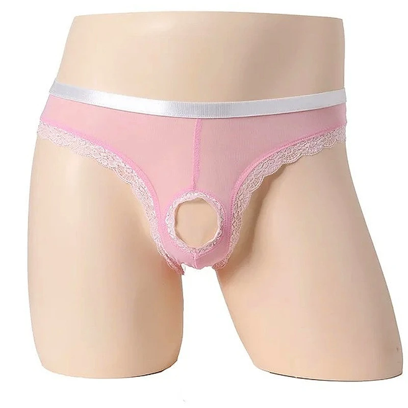 

Mens Underwear Sexy Lingerie Mesh Open Panties Hole Hollow Male Low Rise See-Through Sissy Man Gay Briefs Ultra-thin Knickers