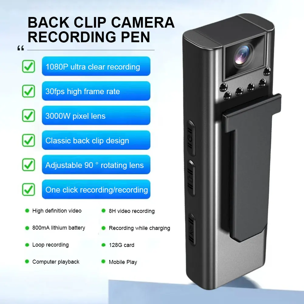 Kamera Mini HD 1080P Perekam Video Digital Kecil Portabel Kamera Tubuh Polisi Camcorder Kecil WIFI Perekam Penegakan Hukum Portabel