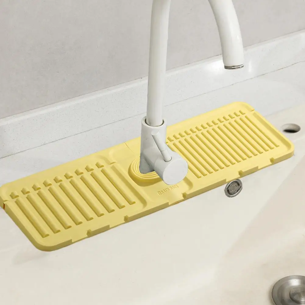 

Kitchen Sink Mat Silicone Kitchen Sink Splash Guard Faucet Drying Mat Soap Holder Set Dish Sponge Holder Bathroom for Clean