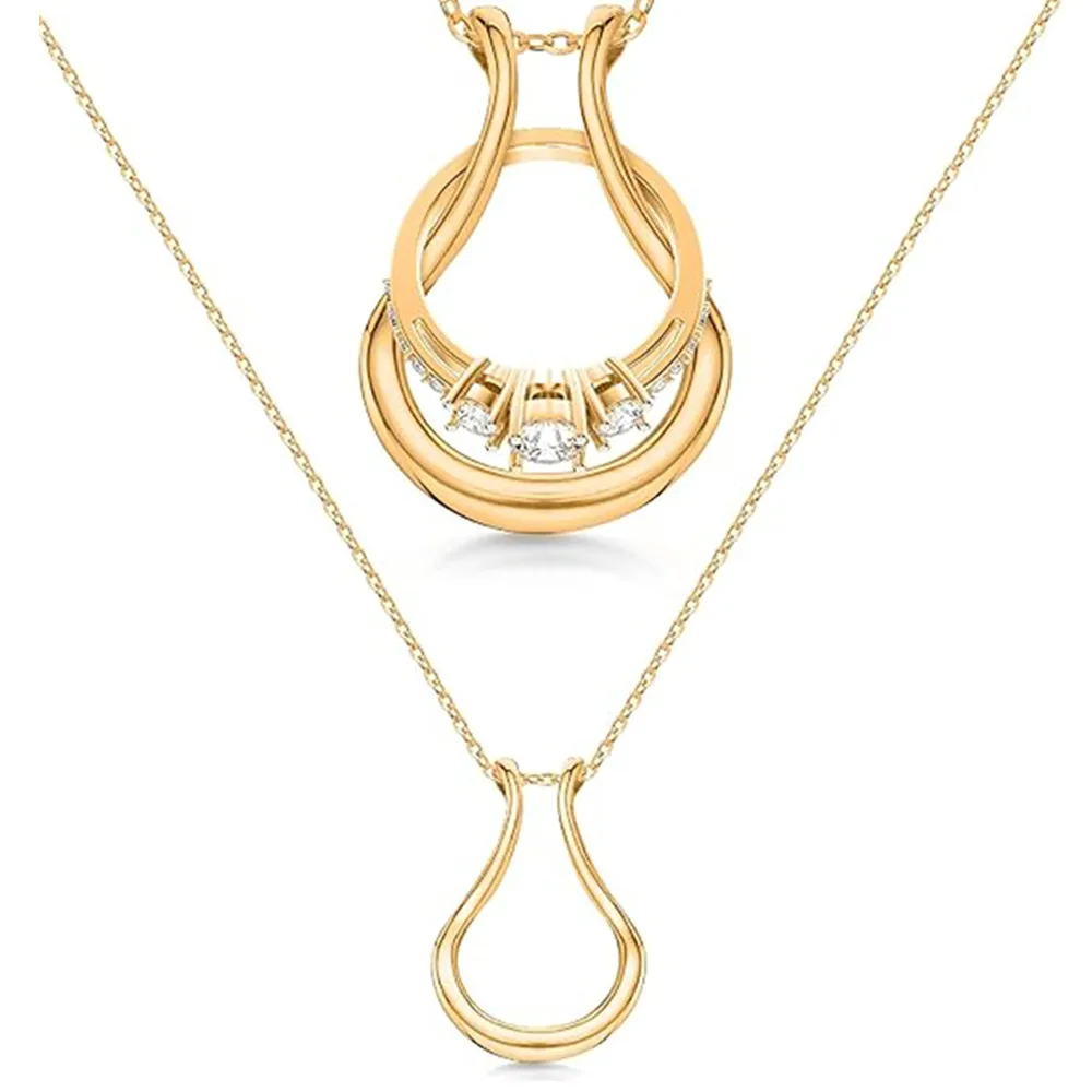 Ring Holder Necklace Women Stainless Steel Wedding Engagement Ring Keeper Necklaces Gift for Doctor Nurse Fitness Enthusiasts