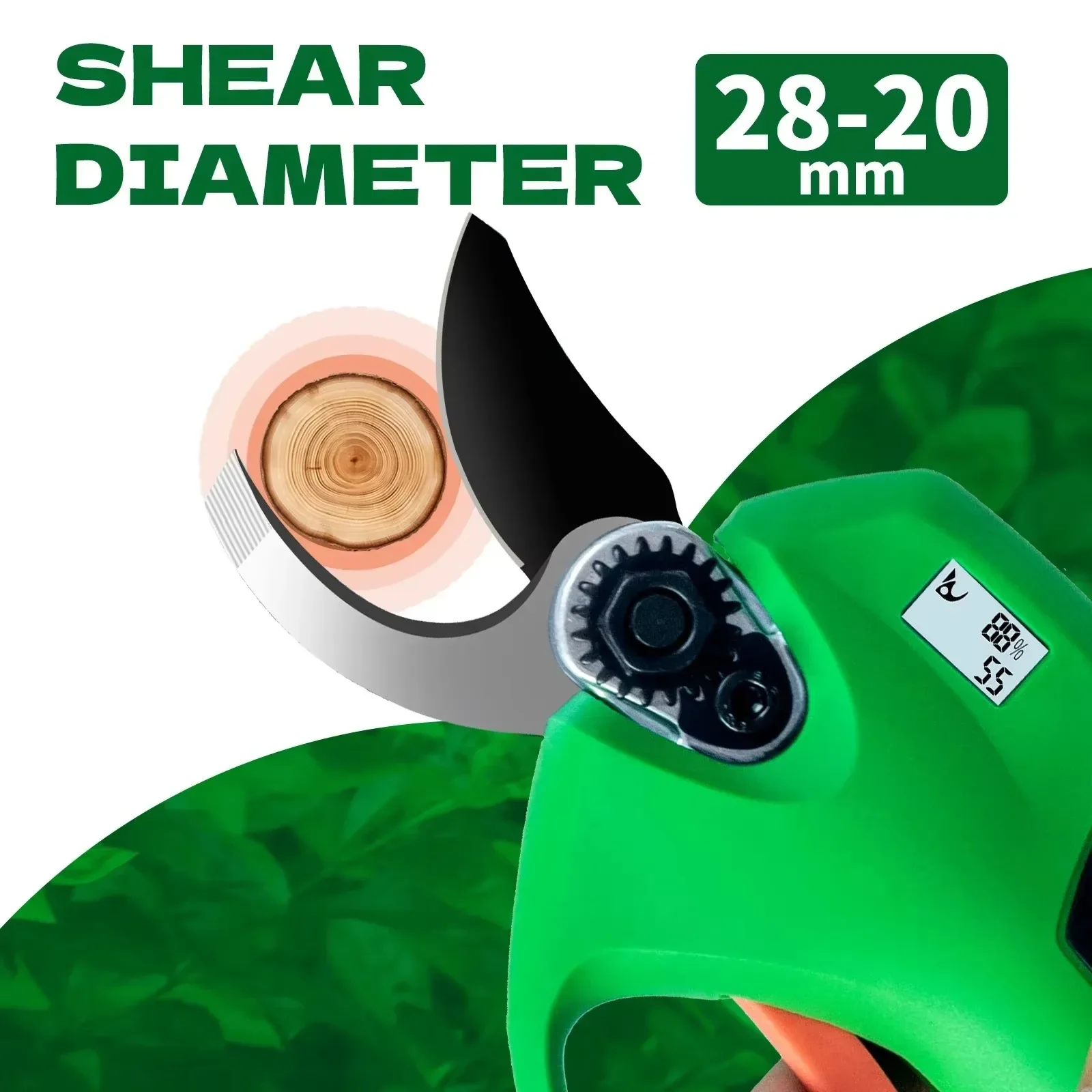 Lidaca-8604 Electric pruning shears battery pruning scissors LCD display Bonsai garden powerful electric cordless for 28mm