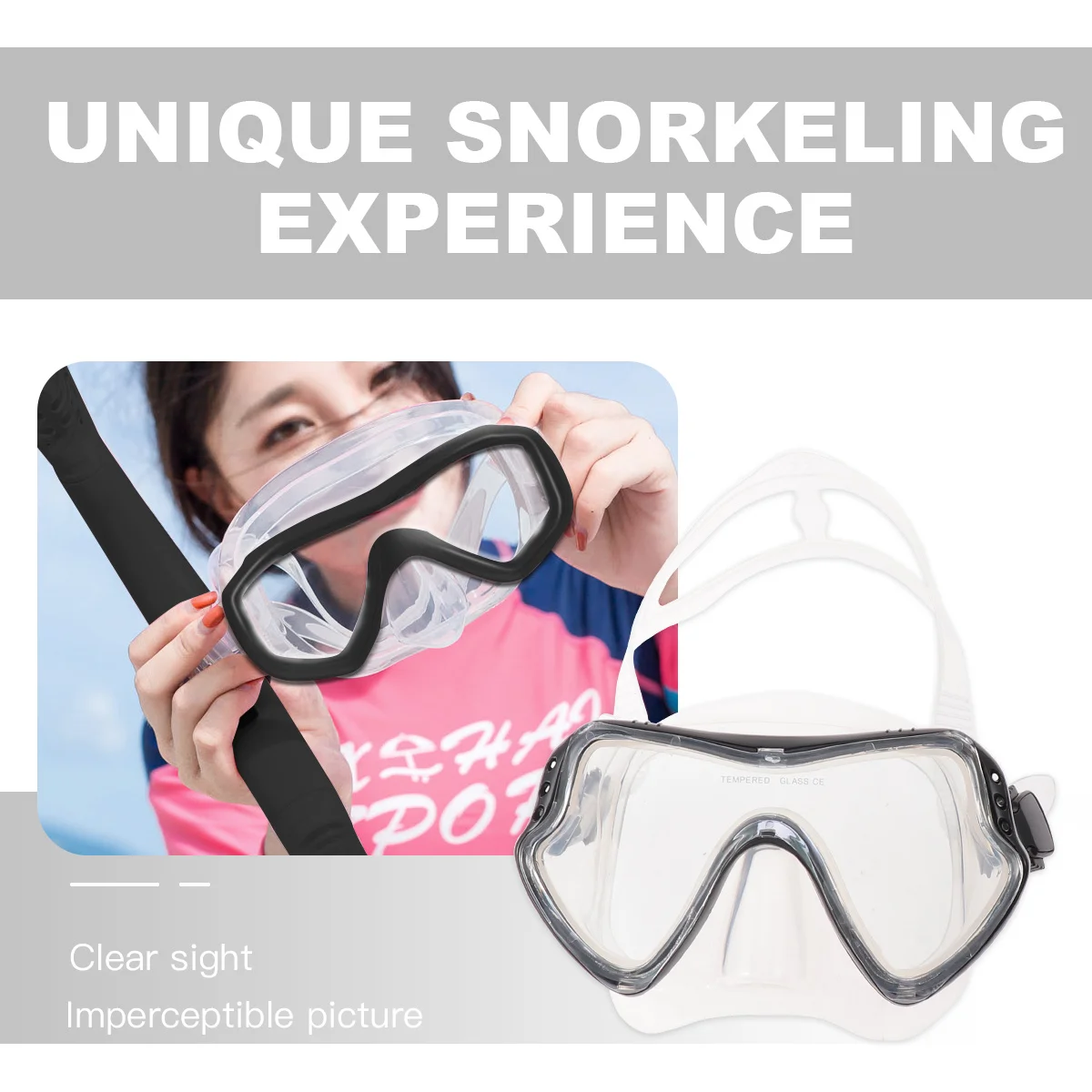 

1Set Silicone Snorkeling Mask -Way Drain Valve Quick Large Displacement Snorkel Mask Full Face Diving Swimming