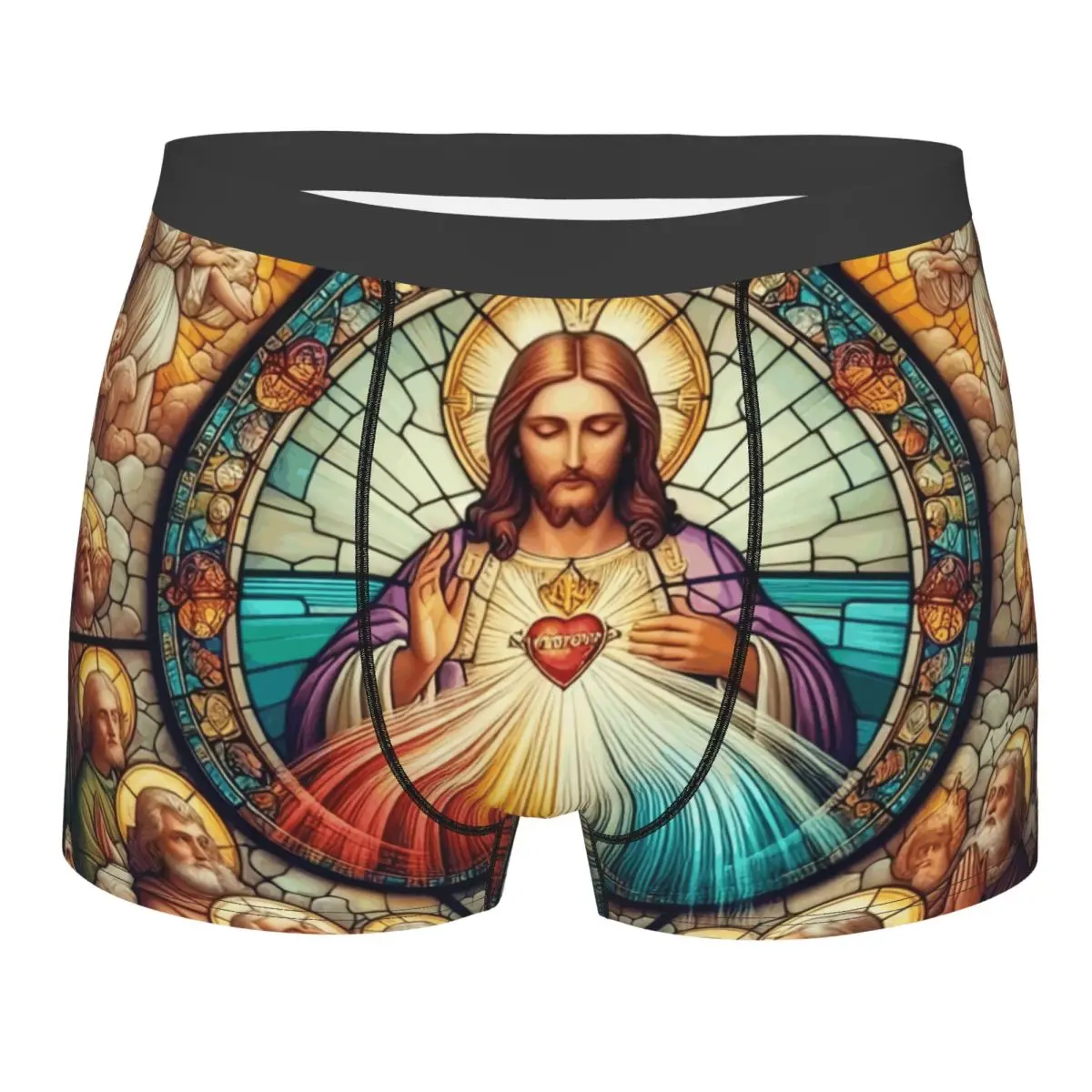 Custom The Savior Jesus Christ Boxer Shorts For Men Sexy 3D Printed Underwear Panties Briefs Soft Underpants