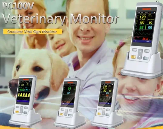 PC100SV Animals Veterinary Pulse Oximeter with SPO2,TEMP Pet Multi Parameters Handheld Monitor