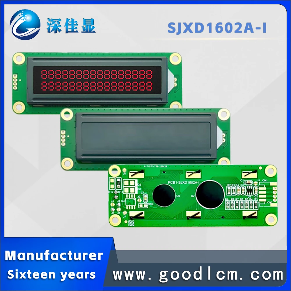 1602a-1display lcd modulo display 16x2 Lcm VA display retroilluminato rosso carattere rosso AIP31068L driver 5/3V