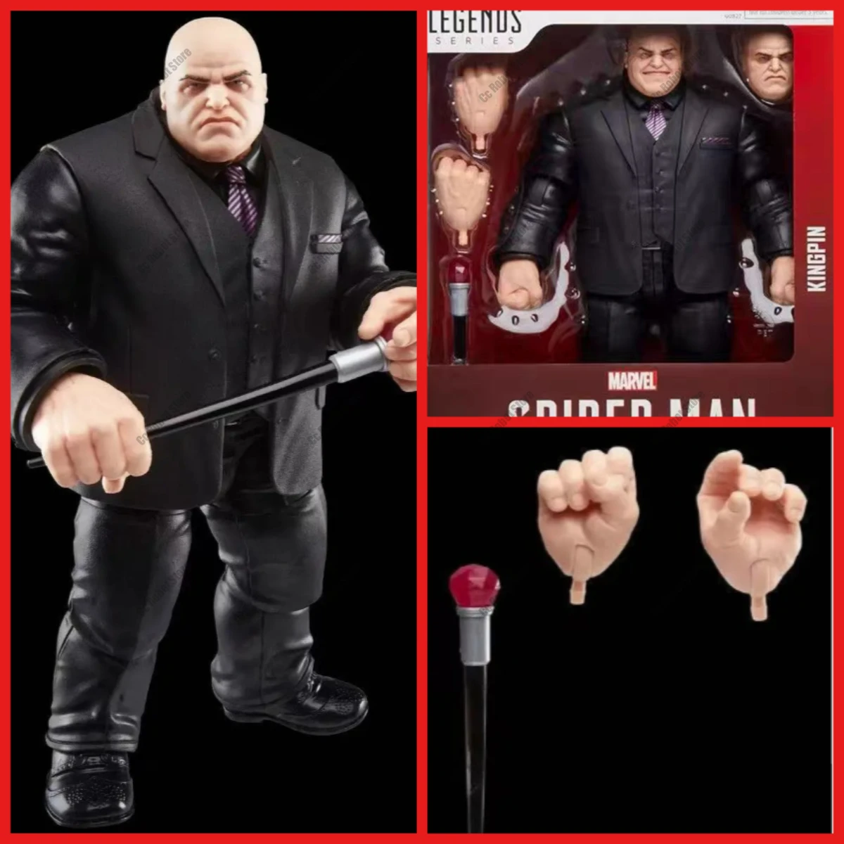 

[Original in-Stock] Marvel Legendary Game Edition Black Gold and Villain Kingpin Spider-Man Action Figures Gift Collection