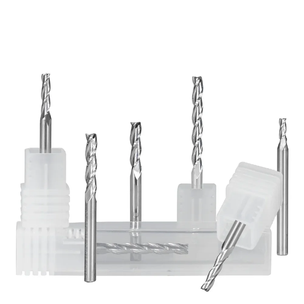 

3.175mm carbide end mill shank flat 3 flute cnc router bit for cutting aluminum spiral