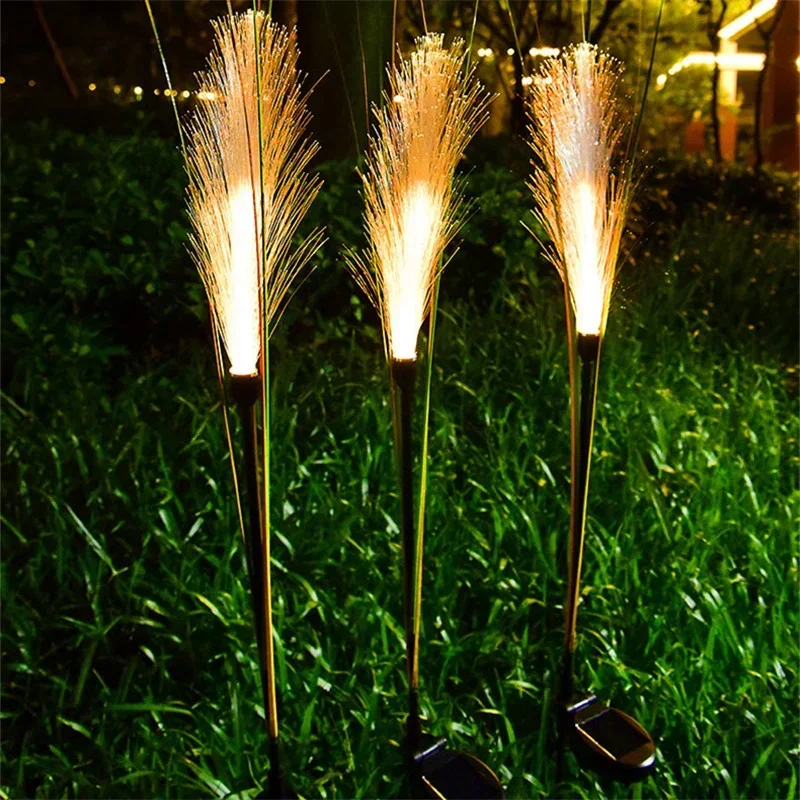 Reed Solar Powered LED luzes ao ar livre, Impermeável Solar Powered Natal luzes para quintal gramado, Luminous Garden