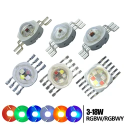 1-100pcs 3W 4W 5W 6W 15W 18W High Power LED RGB RGBW RGBWY RGBWYV 4pin 6pin 8pin 10pin 12pin Colorful Chip Stage lights Source